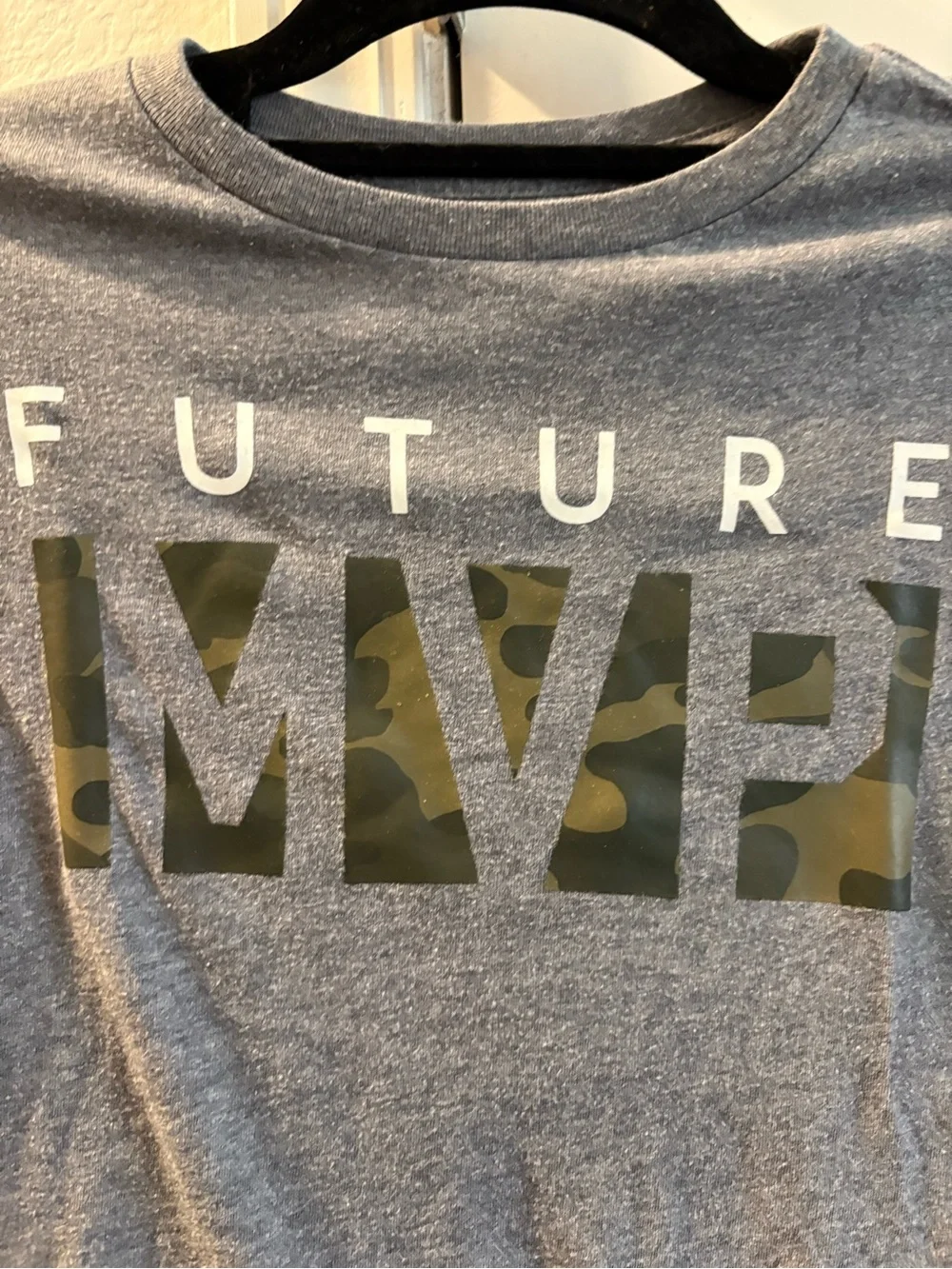 Old Navy Grey Tee with Olive Camouflage 